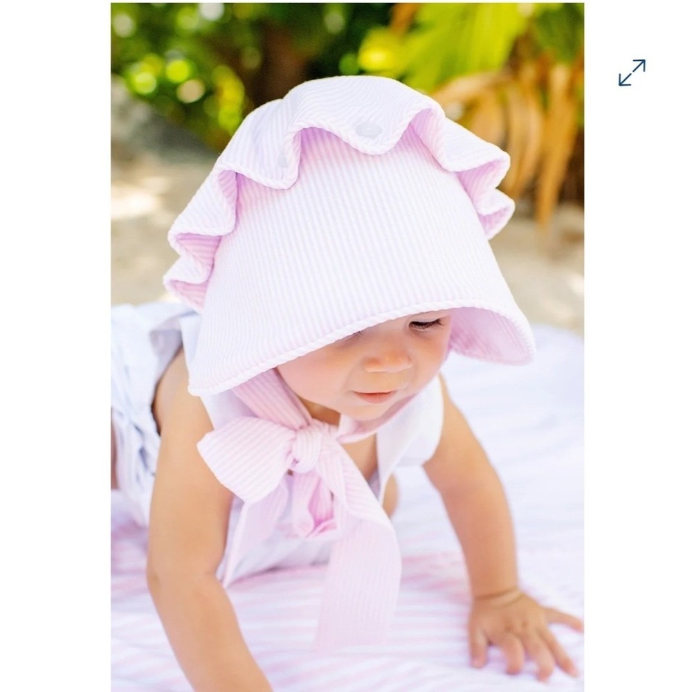 The Beaufort Bonnet Company Size S Corduroy Ruffle 3-9M Palm Beach Pink